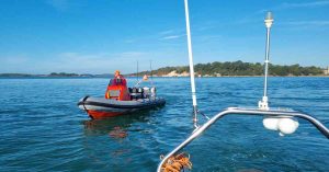 Boats heading out from Poole Harbour